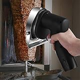 Solider kommerzieller türkischer Allesschneider, kabellose elektrische Fleischschneidemaschine mit einstellbarer Dicke, rostfreie Fleischschneidemessermaschine für das Grillen im Restaurant