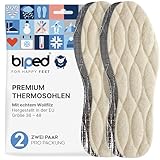 biped 2 Paar Winter Einlegesohlen - Schuheinlagen aus echter Lammwolle - Wärmende Thermo Einlagen mit Aluminium Unterseite z2391(42)