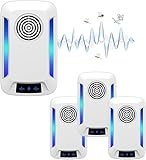 Ultraschall Schädlingsbekämpfer 4 Stück, Insektenschutzmittel Moskitoschutz Innenräumen Pest Repeller, Schädlingsbekämpfung Insekt gegen Moskito, Kakerlake, Mäuse, Spinnen, Fliegen