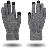 Winter Handschuhe, Touchscreen Warme Thermohandschuhe, handschuhe für Herren und Damen, Winter Warme Strickhandschuhe mit Touchscreen, Flexible und Angenehm Weiche Fingerhandschuhe