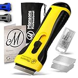 Mansons Profi Glasschaber mit 15 Ersatzklingen - Kochfeldschaber mit Soft-Touch-Griff Ideal für Herd, Fenster & Haushalt