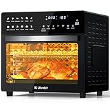 LLIVEKIT Heißluftfritteuse Minibackofen 26L, 1700W Airfryer XXL mit 12 Programmen und Rezeptbuch, Heißluft-Backofen mit digitalen LED-Display, Fritteuse mit Vorheizen, Warmhalten & Aufwärmen