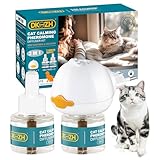 DKundZH 3 in 1 Pheromone Diffuser Katzen, Katzen Beruhigungsmittel, Pheromone Katzen Steckdose Anti Stress, Katzen Beruhigung für bis zu 60 Tage(1 Diffuser + 2 Nachfüller)
