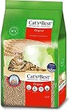 Cat's Best Original Katzenstreu, 100 % pflanzliche Katzen Klumpstreu mit maximaler Saugkraft – bekämpft Gerüche natürlich aktiv, 17,2 kg/40 l