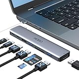 HODO USB C Hub Adapter für MacBook Pro Air, Mac Zubehör 8 in 2 mit 4K HDMI,Thunderbolt 3 Port, USB 3.0/2.0, SD und TF Kartensteckplatz für M3 M2 M1 2024 2023 2022 2021