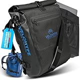 Velohype® 3in1 Fahrradtasche für Gepäckträger mit Rucksack Wasserdicht 25L I Gepäckträgertasche Reflektierend | mit Helmnetz | reißfestes Carbon-Hydroguard Material