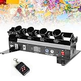 Elektrische Konfettikanone, professionelle 4-Schuss-Konfettikanone mit DMX/Fernbedienung für Hochzeits-Disko-Show-Club-Bühnenparty