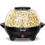 Yabano Popcornmaschine für Zuhause, Maker Machine mit Zucker & Öl, Abnehmbare Heizfläche, 5L Popcorn Popper, Antihaftbeschichtung, Großer Deckel als Servierschale, Platzsparende Lagerung