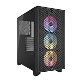 CORSAIR 3000D RGB Airflow Mid-Tower PC-Gehäuse - 3X AR120 RGB-Lüfter - DREI-Slot-GPU-Unterstützung - Geeignet Für Bis zu 8X 120mm-Lüfter - High-Airflow-Design - Schwarz