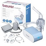 Beurer IH 60 Inhalator, leises und tragbares Inhaliergerät mit wiederaufladbarem Akku, Inhalationsgerät zur Anwendung bei Erkältung, Asthma und anderen Atemwegserkrankungen, Blau