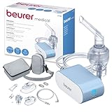 Beurer IH 60 Inhalator, leises und tragbares Inhaliergerät mit wiederaufladbarem Akku, mit Kompressor-Drucklufttechnologie zur Anwendung bei Erkältung, Asthma und anderen Atemwegserkrankungen, Blau