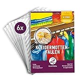 Plantura Kleidermotten-Fallen, geruchlose Pheromonfallen, ergänzt Mottenbekämpfung, 6 Stück