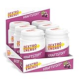 DEXTRO ENERGY KRAFTSTOFF CASSIS + VITAMINE B2, B3, B6, B12 - 6x68g (6er Pack) - Mit Vitaminen für Aufmerksamkeit und Konzentration, schnelle Energieversorgung zum Mitnehmen, praktische Dose, fruchtig