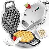 Clatronic® Waffeleisen für trendige Bubble-Waffeln | Bubble Waffeleisen mit 180° Rotationsfunktion für gleichmäßige Backergebnisse | Waffle Maker mit antihaftbeschichteter Backfläche | 700W | WA 3772