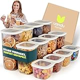 uandu Vorratsdosen mit Deckel Luftdicht - 12er Vorratsbehälter Set | Aufbewahrungsbox Küche Aufbewahrung & Organisation | BPA Frei | Küchen Organizer | Vorratsdosen für alle trockenen Lebensmittel