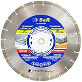 S&R Diamant-Trennscheibe 350 x 25.4 x 3.0 x 10 mm, in Industrie-Qualität für Naturstein, Kunststein, Marmor, Granit, Sandstein, Hartziegel, Diamanttrennscheibe für Motortrennsägen & Tischsägen