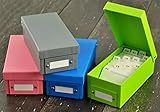 4x Lernbox / Karteikasten DIN A8 / 4 verschiedene Farben + 1600 Karteikarten