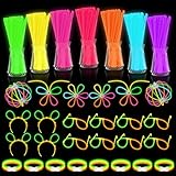 Knicklichter, 378 Leuchtstäbe Knicklichter Set, Neon Leuchtstäbe Party Pack, Leuchtspielzeug für Kinder Leuchtarmbänder, Neon-leuchtendes dunkle Party Supplies Leuchtstäbe für Party deko, Festival