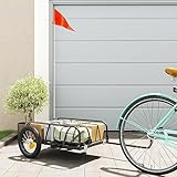 Fahrradanhänger für Lasten Schwarz 122x53x31 cm Eisen, CIADAZ Fahrrad Anhänger, Lastenanhänger, Handwagen, Fahrrad-lastenanhänger, Lastenfahrrad