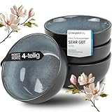 Moritz & Moritz VIDA 4x Miso Schüssel Set 12 cm Ø - Japanisches Geschirr Set aus Keramik für Miso Suppe, Dip und Snacks