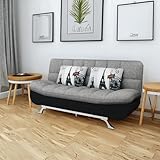 JATBFCC Schlafsofa, modernes Leinenschlafsofa Doppelsofa, Klappsessel, abnehmbarer und waschbarer Sofabezug, wandelbares Schlafsofa geeignet für Wohnungen, Schlafsäle und Büros (Dunkelgrau)