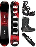 Airtracks Snowboard-Set Herren Snowboard Wide Eight Freestyle Freeride 160 - Snowboard Bindung Master - Softboots Star Black 45 - SB Bag