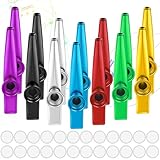 14 Stück Kazoo Instrument in 7 Farben Kazoos Kazoo Metall Aluminiumlegierung Kasu Musikinstrumente für Kinder Party Favors Geschenke Erwachsene Musikliebhaber mit 24 Stück Kazoo Membran