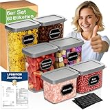 Homhut Vorratsdosen mit Deckel Luftdicht, 6er Vorratsbehälter mit Deckel, Aufbewahrungsbox Küche Aufbewahrung, Luftdichte Vorratsdosen, Vorratsdose für Mehl Zucker Müsli