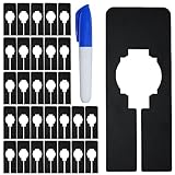 30 rechteckige schwarze Kunststoff-Kleiderschrank-Trennwände mit einem Bonusmarker, beschreibbar und wiederverwendbar zur Sortierung von Kleidungsgröße, Farbe, Marke, Neuankömmlingen, Größe 5cm x 14cm