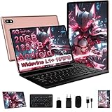 Tablet 10 Zoll Android Ultraschnelles PC mit, Widevine L1,5G WiFi 6, Octa-Core, 20GB RAM + 128GB ROM (TF 1TB), FHD IPS, Doppelkamera, Bluetooth 5.0, 2025 Neueste Tablet mit Tastatur und Maus, Rose ﻿