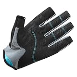 Gill Deckhand Segelhandschuhe – Langfinger mit freiliegendem Index und Daumen – 50+ UV-Sonnenschutz & wasserabweisend, Schwarz/Bluejay, S