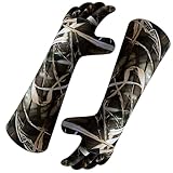 Porgeel Jagdhandschuhe 1 Paar Punktion & Kratzfeste Fischereihandschuhe Ellbogenlänge Nicht rutschflecken Fleece-Säumige Camo Waschable Neopren Outdoor