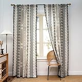 CERTNKI Moderne Halbtransparente Vorhänge Mit Print & Quasten Elegante Fenstervorhänge Für Wohnzimmer, Schlafzimmer & Balkon, Stilvolle Wohnkultur,Eyelet,H200xB140cm