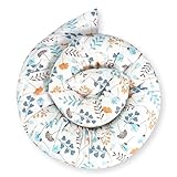 Bebeloo Bettschlange Bettkissen Seitenschläferkissen Nackenrolle Schlafkissen Kuschelschlange Stillkissen Zierkissen Zugluftstopper Body Pillow Baumwolle (180 cm, Feldblumen)