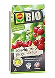 COMPO BIO Kirschfruchtfliegen-Fallen, Fliegenfalle inkl. Köderplättchen, Bindedrähte und Clips, Mit Lockstoff, Insektizid-frei, Je 3 Stück