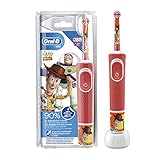 Oral-B Kids Toy Story Elektrische Zahnbürste für Kinder ab 3 Jahren, kleiner Bürstenkopf & weiche Borsten, 2 Putzprogramme inkl. Sensitiv, Timer, 4 Disney-Sticker, rot