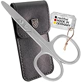 DREI SCHWERTER - Nagelschere abgerundet | Runde Nagelschere - ideal für Diabetiker und Kinder. Rostfreie Markenqualität MADE IN GERMANY | Inhalt: Nageletui Kunstleder mit Nagelschere - Abgerundet