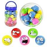 BEMIRO 60er Dose Flummi Smiley 38mm, Flummies für Kinder, Flummis 60 Stück, Tombola Preise Kinder, Flummis, Gummibälle, Flummis Kindergeburtstag