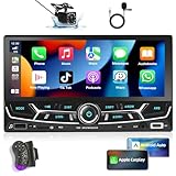 Podofo 2 Din Autoradio Kompatibel mit Apple Carplay Android Auto und Sprachassistent,6,86 Zoll Touchscreen Autoradio mit Bluetooth,MP5 Player mit Mirror Link/EQ/SWC/USB Ladeanschlüsse+Rückfahrkamera