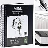 Premium Skizzenbuch DIN A4, 100 Seiten, 200 g/m² starkes Zeichenpapier - Sketchbook Malblock für Künstler & Designer - Ideal für Skizzen, Zeichnungen & Notizen - Robustes Hardcover mit Spiralbindung