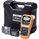 Brother PTE110VP Industrielles Beschriftungsgerät inklusive Netzadapter und Transportkoffer (für 3,5 bis 12 mm breite TZe-Schriftbänder, Beschriftung von Kabeln und Anschlüssen), Klein