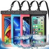 4 Stück universelle wasserdichte Handyhülle,Große wasserdichte Handytasche,Trockentasche,IPX8, Outdoor-Sport,für iPhone, Samsung und Bis zu 7,5 Zoll (Mehrfarbig, 4 Stück)