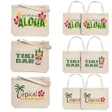 Luau Summer Fun Canvas Tragetaschen, 35,6 x 33 cm, 6 Stück