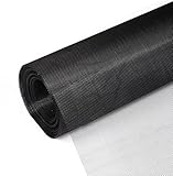 RUIBIXING Fliegengitter-Rollware, Fliegengitter extra stark 120 x 250 cm, Fliegennetz Fenster, schwarzes Fiberglas-Fliegengitter als Meterware, Fliegengitter-Ersatznetz beliebig zuschneidbar