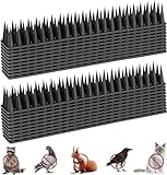 20 Stück Taubenabwehr Spikes, Vogelschreck Vogelabwehr, Vogelabwehr Balkon, Kunststoff Vogelspikes, Katzenschreck, Spatzenabwehr für Zaun, Garten, Balkongeländer, Dachbalken (Black)