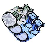 Gatuida 3 Stück Teiliges Hundeshirt Camouflage Weste aus Atmungsaktiv Leicht Sommerkleidung für Kleine Hunde für Alltag Party Outdoor und Fotografie