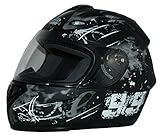protectWEAR Motorradhelm FS-801-99 schwarz/grau-Gr.L