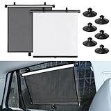 XCBYT Autofenster-Sonnenschutz für Baby im Auto, Autofensterabdeckungen mit blockierender UV-Blendung und Hitze, einziehbarer Roller, Auto-Sonnenschutz mit Saugnäpfen für Baby (2 Stück)