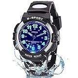 Juboos Neue 7-Farbige Kinderuhren, Kinderuhr Jungen Mädchen Analog Quartz Uhr mit Armbanduhr Kautschuk Wasserdicht Outdoor Sports Uhren 5-16