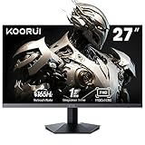 KOORUI Gaming Monitor 27 Zoll, Full HD Rahmenlos Bildschirm 165Hz Adaptive Sync (1ms, VA-Panel, Eye-Care, 1920 x 1080, 2xHDMI 2.0, & DisplayPort 1.4, VESA 75x75mm, DCI-P3 90%)